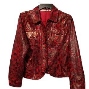 Red & Black Bamboo Traders Jacket Large Petite